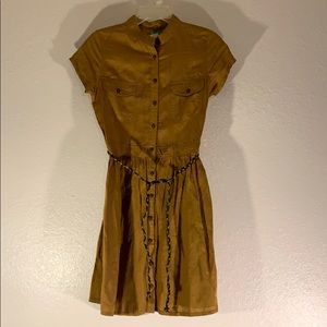 NWT Bon Organik Women Khaki Belted Dress